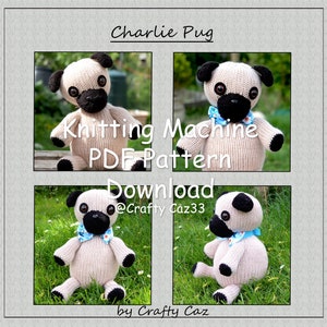 Charlie Pug Dog - Circular Knitting Machine PDF Pattern  - Addi & Sentro