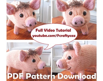 Roly Poly Piggy Knitting Machine Pattern (PDF Download)