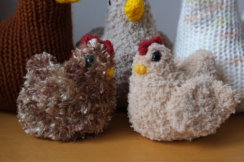 Small chicken made on a 22 pin circular knitting machine