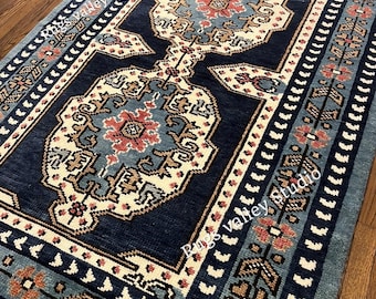 Kate Hand Knotted Wool Rug, Vintage look Rug, Oushak Rug, Wool Area Rug for Living room, bedroom, Dining area, Area Rug 8x10, 9x12, 10x14