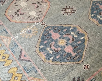 Trending Modern Oushak Rug, Hand Knotted Wool Area Rug for Bedroom, Living room, dining area, Handmade Rug, Turkish Wool Rug in 9x12, 10x14