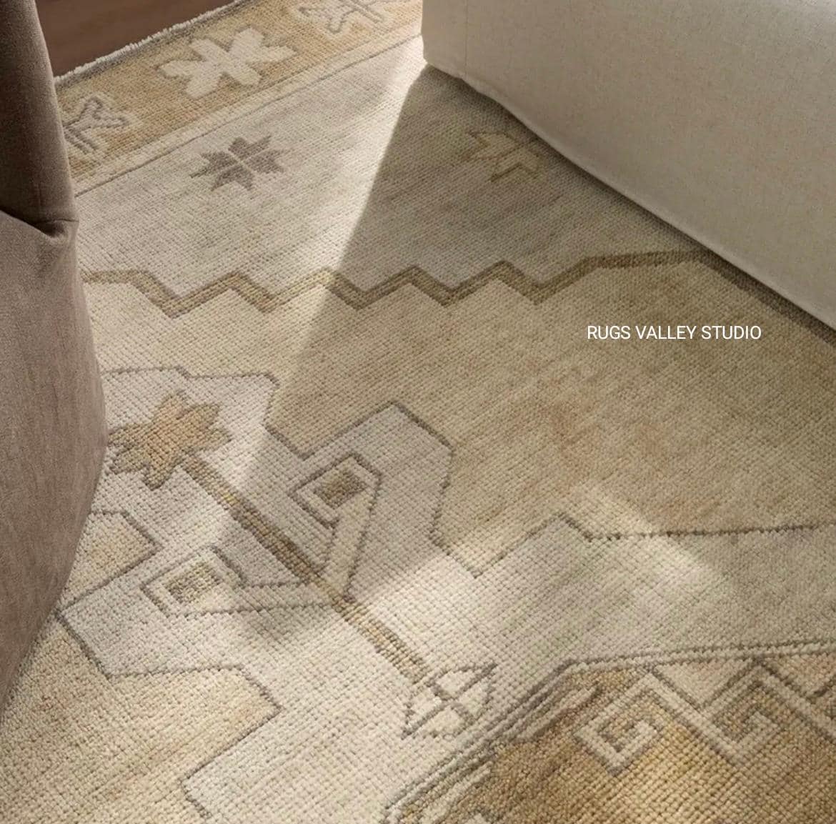 Tappeto annodato a mano in stile vintage, tappeto Oushak annodato a mano da 8x10, 9x12, 10x14 per camera da letto, soggiorno, sala da pranzo, grande tappeto beige-verde.