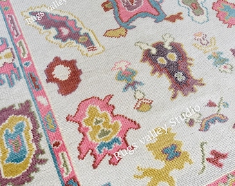 Hand Knotted Rug, Handmade Rug, Knotted Oushak Rug,Modern Oushak Rug, Wool Oushak Rug, Wool Area Rug for Living room, bedroom, Dining area