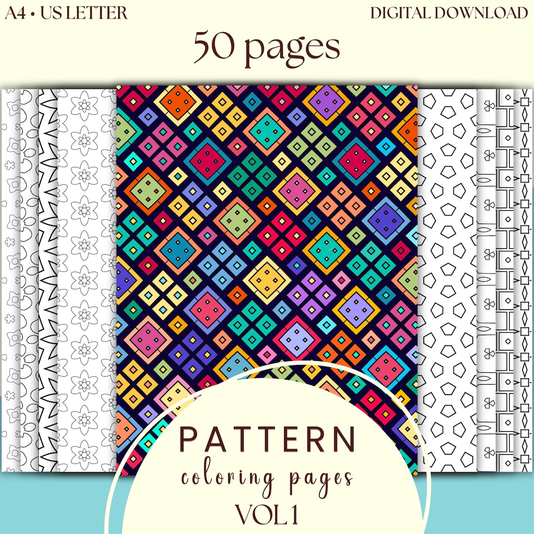 Pattern Coring Pages Pattern Coloring Pages - 50 Relaxing Abstract and Geometric Sheets ...