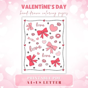 Valentinstag Malvorlagen, Herz Muster (Digitaler Download)