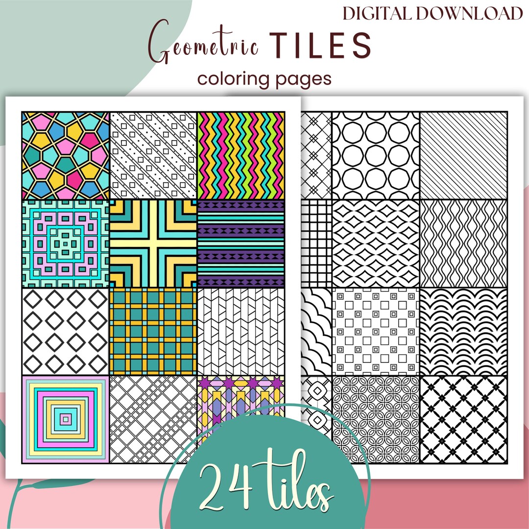 Geometric Tiles Coloring Pages, Geometric Patterns Coloring Pages ...