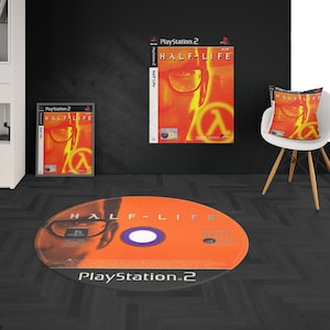 Half Life Half Life Rug, CD Rug, CD Rug, Popular Game Rug, Gift for Gamer, Video Game Decor for Gamer Room, Game Rug for Game Room