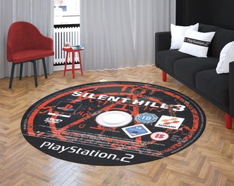 Silent Hill 3 Rug, CD Rug, Retro CD Rug, Popular Game Rug, Gift for Gamer, Game Decor for Gamer Room, Game Rug for Game Room, Gamer Rug