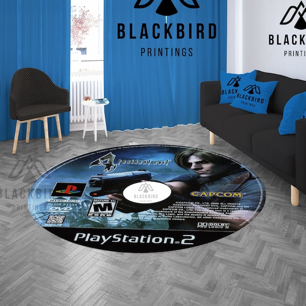 Resident Evil 4 CD Rug, Resident Evil 4 Rug, CD Rug, Retro CD Rug, Popular Game Rug, Gift for Gamer, Resident Evil Gift, Popular Game Rug