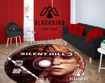 Silent Hill 3 Rug, CD Rug, Retro CD Rug, Popular Game Rug, Gift for Gamer, Game Decor for Gamer Room, Game Rug for Game Room, Gamer Rug