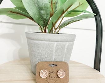 Aretes con placa de pesas, aretes que parecen placas de pesas, aretes de oro rosa, aretes de fitness, regalos para amantes del fitness, regalo para mujeres en forma