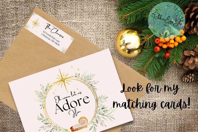 Nativity Printable Address Labels Christmas Cards Religious Cards