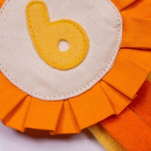 Orange and Yellow Birthday Badge Cotton and Wool Felt Choose Your Number image 2