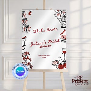 That&#39;s Amore Rehearsal Dinner Welcome Sign, That&#39;s Amore dinner Pizza Welcome Sign Template, Rehearsal dinner Pizza Party Italian Decor # 17