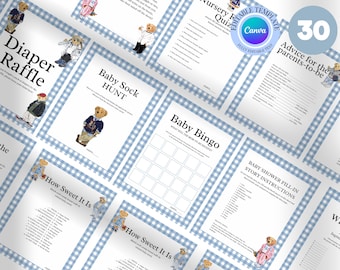 Polo Bear Baby Shower Games – 30 Editable Printable Games – Preppy Baby Shower Activity Bundle – Instant Download PDF – Canva Template#2