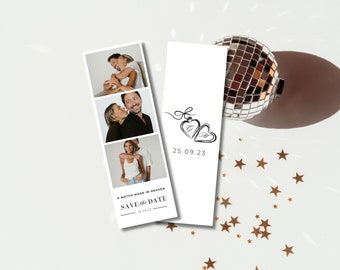 Photo Booth Save the Date, Save the Date template, Photo Save the date, Retro Save the date, polaroid card , Minimal Save the date.
