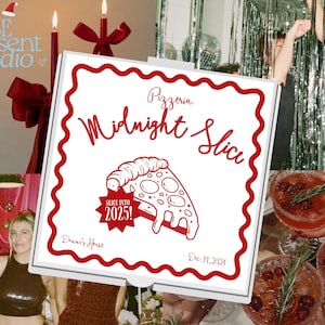 Weihnachtspizzaschachtel, Einladung zum Weihnachtsessen, personalisierte Pizzaschachtel, Weihnachtsgeschenk, Neujahrseinladung 2025, Pizzaschachtel Designs #033