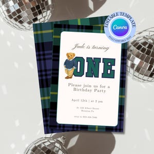 Ralph Lauren Plaid Baby Shower Invitation Template (Digital Download)
