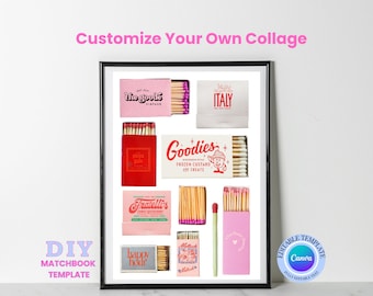 Blank Matchbook - Digital Download- Custom Matchbook Art Print-Digital Download -anniversary gift  Custom Matches- Matchbook template-