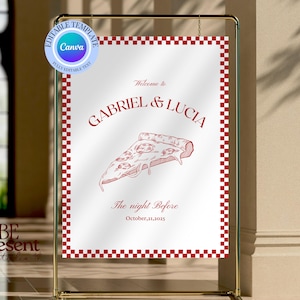 That&#39;s Amore Rehearsal Dinner Welcome Sign, That&#39;s Amore dinner Pizza Welcome Sign Template, Rehearsal dinner Pizza Party Italian Decor # 23