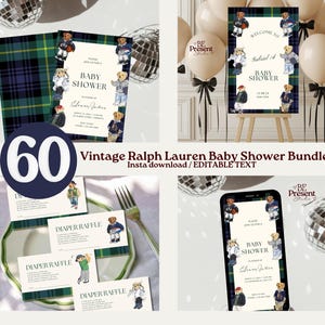 60 Ralph Lauren Polo Baby Shower Bundle 60 Ralph Lauren Babyparty Thema Willkommensschild Babyeinladung Menü Aktivitäten Baby Babyparty 2025