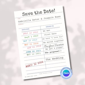 Réservez la carte de l'emprunteur de l'agenda, carte de bibliothèque personnalisée modifiable, cartes de mariage littéraires, carte de bibliothèque personnalisée modifiable pour la douche du livre