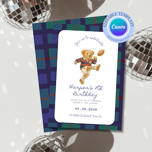 Ralph Lauren Plaid Birthday Invitation Template (Digital Download)