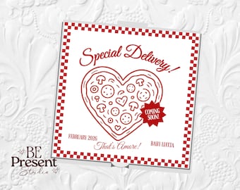 Personalized Pizza Box Pregnancy Announcement, Baby Shower (Digital Design)