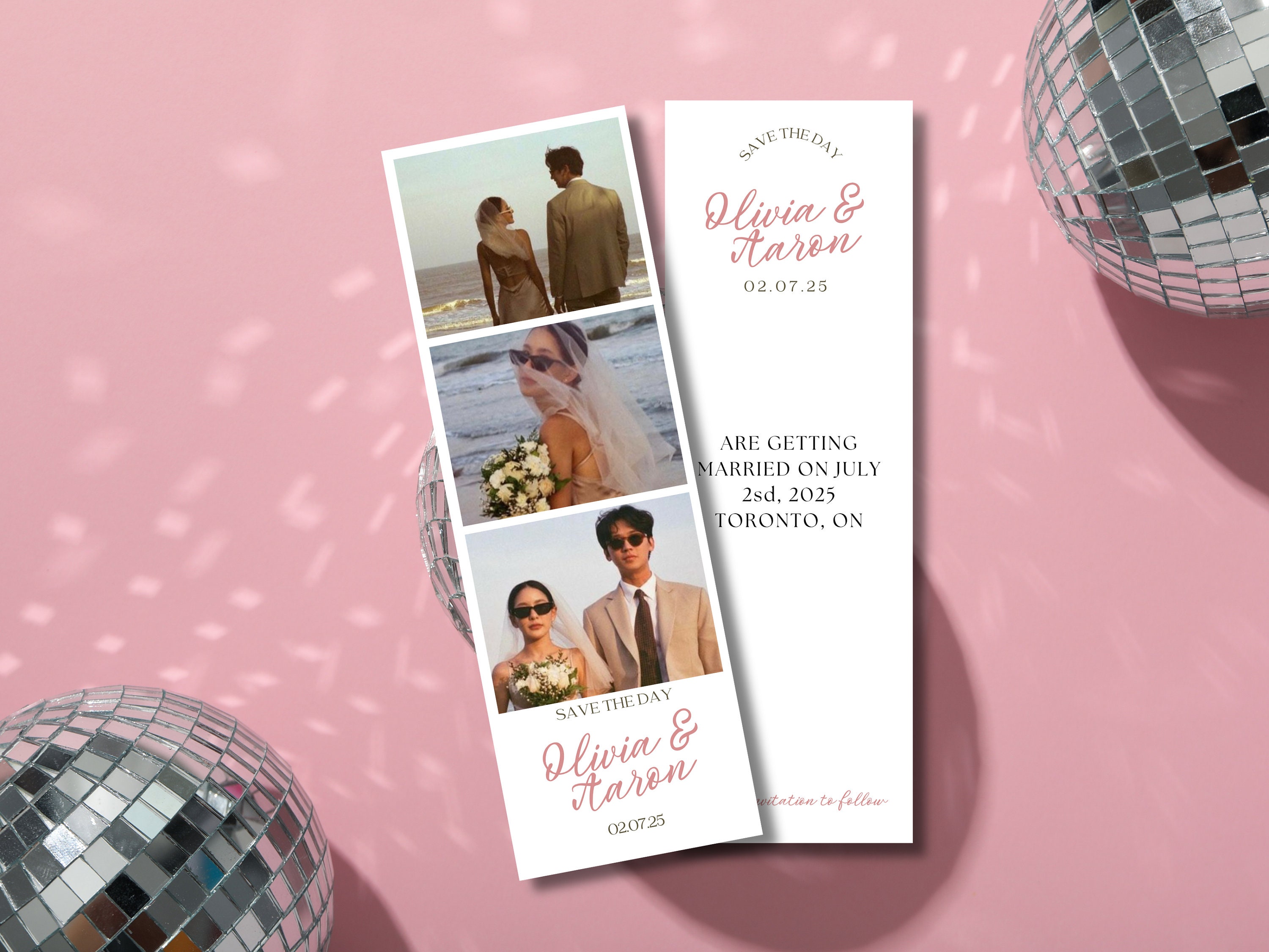 Photo Booth Save the Date Save the Date template  Photo Save the Date Retro Save the Date Strip save the Date Minimal Save the date