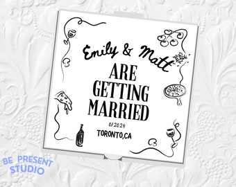 WEDDING PIZZA BOX , Wedding  Pizza Box Template, Pizza Box Customizable, Rehearsal Dinner, Engagement Party Invitation, wedding 2025#058