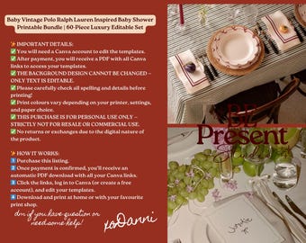 Vintage Polo Teddy Baby Shower Bundle Lauren Baby Shower