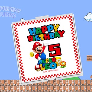 Custom Mario Birthday Pizza Box: Super Boy Party (Digital Design)