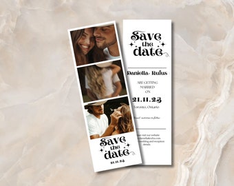 Photo Booth Save the Date, Save the Date template, Photo Save the date, Retro Save the date, polaroid card  Minimal Save the date.