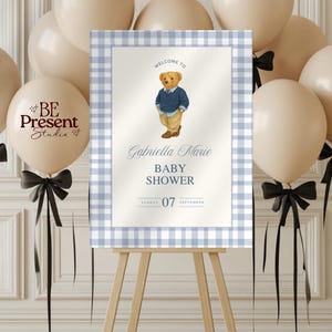 Ralph Lauren Polo Baby Shower Welcome Sign: Classic Plaid (Digital Download Template)