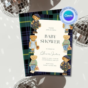 Ralph Lauren Polo Baby girl Shower Invitation Template Bar Classic Plaid Invitation  Tartan Equestrian Ralph Lauren Design Polo baby polo#14