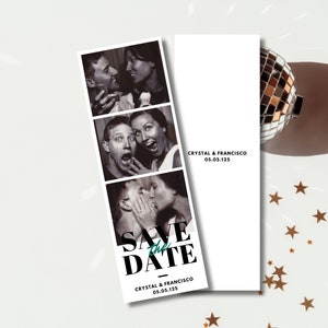 Photobooth Save the Date, Datumsvorlage, Foto Save the date, Retro Save the date, Polaroid Karte, Minimal Save the date.