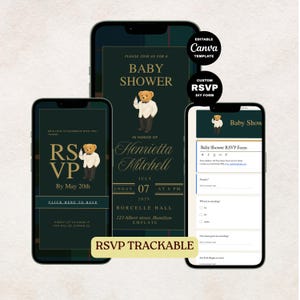 Ralph Baby Shower invitation website Animated Classic Polo Baby Shower Invite with Rsvp tracking We can Bearly Wait clickable mobile evite