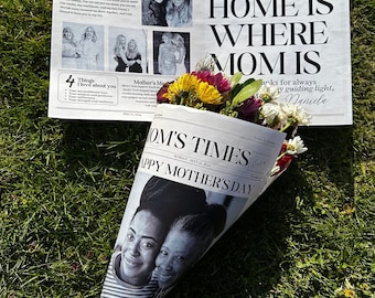 Mothers Day Newspaper Template Mothers Day Gift Personalized Mothers Day Card Mothers Day Digital Gift Mothers Day Gift From Daughter DIY
