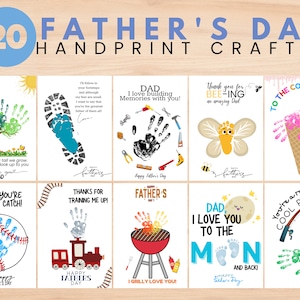 Fathers Day Handprint Craft |Fathers Day Mega Bundle Handprint/Footprint |Fathers Day Handprint Keepsake |art gift for dad|Fathers Day Craft