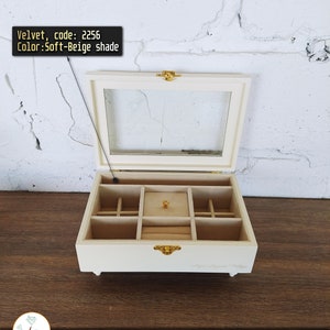 Schmuckschatulle für Mädchen und Frauen, Holzkiste mit Fenster und weichem Samt, vollständig anpassbar und personalisierter Organizer