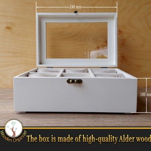 Watches Box For Her or For Him, Handmade Storage with 6 Slots for watches or bracelets, Alder Wood, full customization and personalization&#39;s
