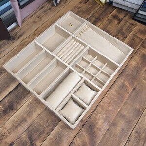Velvet jewelry organizer modules, drawer inserts.
