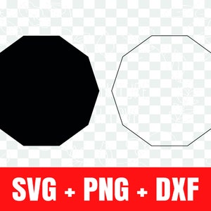 Decagon svg , Decagon silhouet svg, Decagon contour svg
