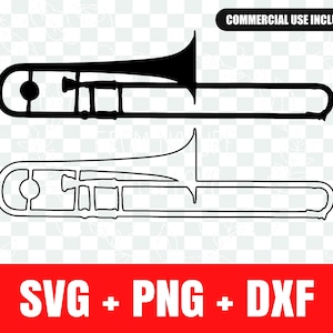 Trombone silhouet svg, Trombone omtrek svg