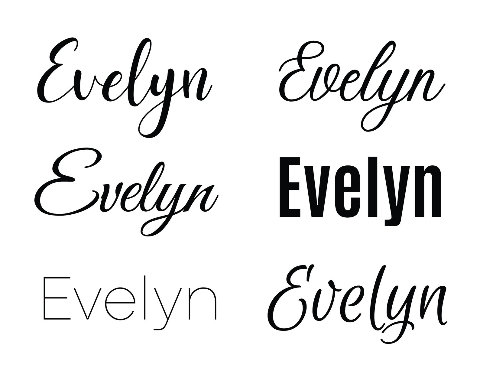 Evelyn Svg Baby Names Svg Wedding Names Svg Etsy