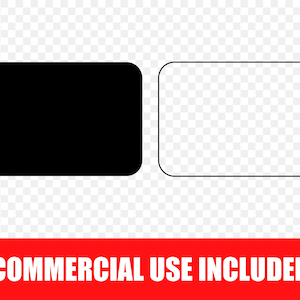 Silueta de rectángulo redondeado en formato SVG, PNG y DXF, archivo para corte láser Cricut, diseño digital de forma geométrica básica.
