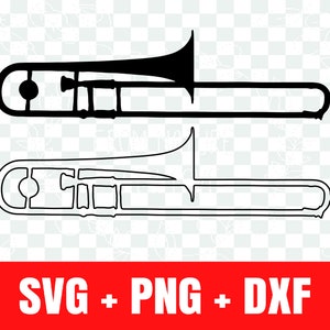Posaune Silhouette svg, Trombone outline svg