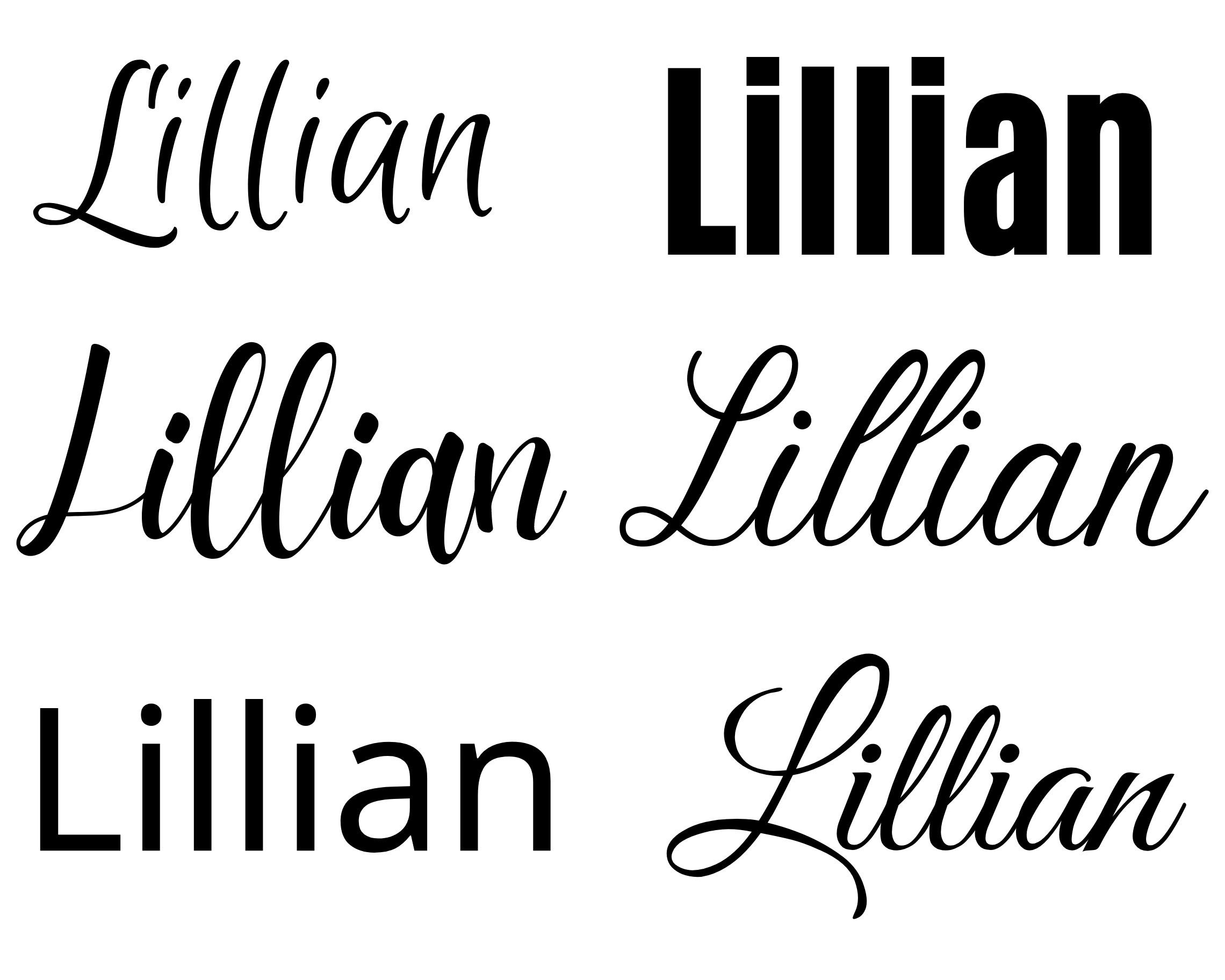 Lillian Svg Lillian Baby Name Svg Lillian Wedding Name Svg - Etsy Australia