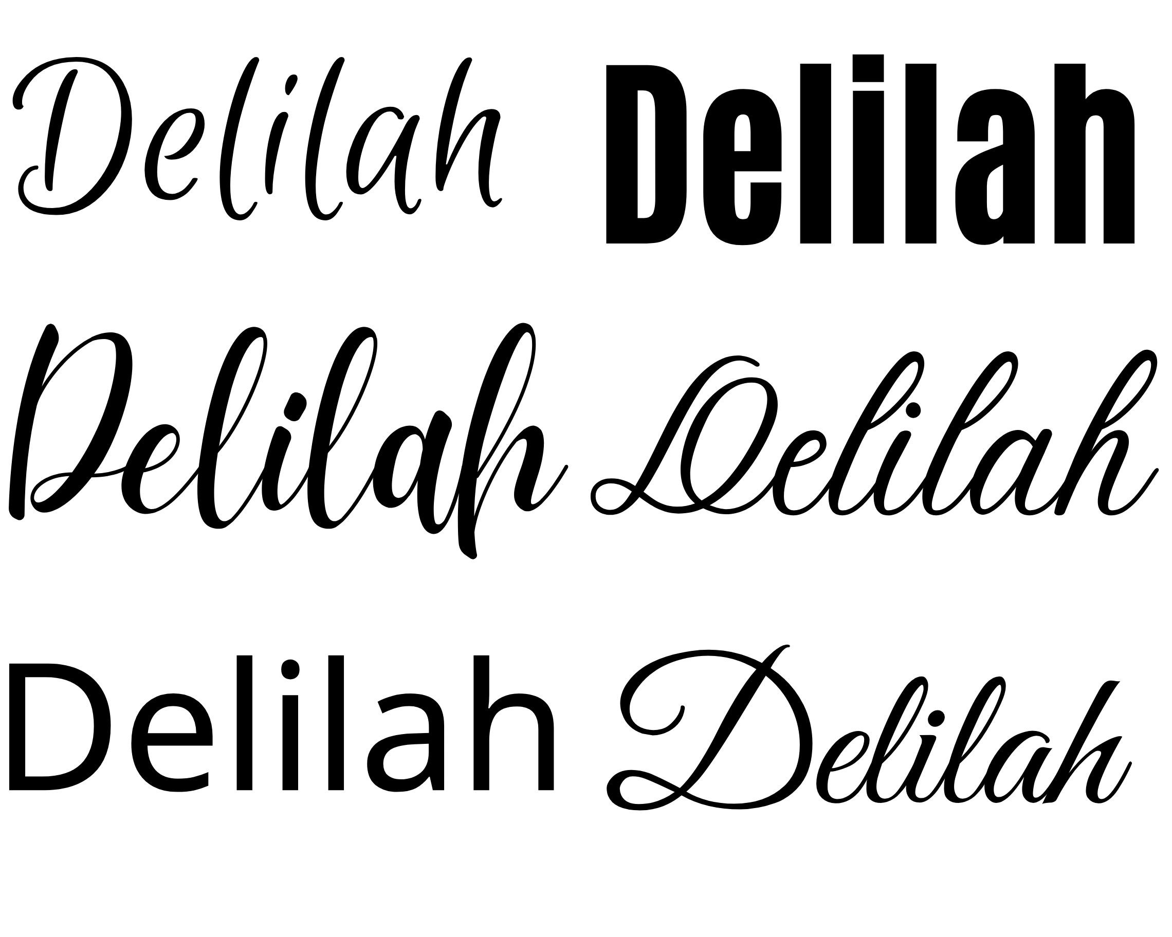 Delilah svg Delilah Baby Name svg Delilah Wedding Name svg Etsy México