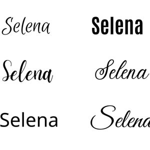Selena svg , Nombres de bebé svg, Nombres de boda svg